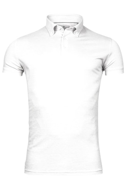 Thomas Maine Button Down Collar White Polo