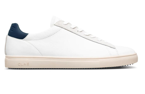 Mens Clae Bradley White/Navy Leather California Sneaker