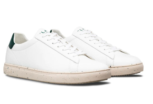 Mens Clae White/Navy Leather Bradley California Sneaker