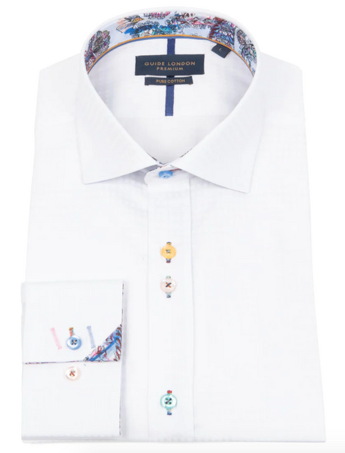 Guide White Coloured Buttons Long Sleeve Shirt