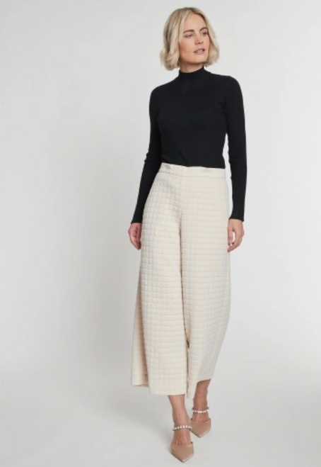 Ana Alcazar Off White Quilted Culottes