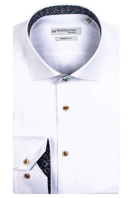 Giordano White Heavy Twill with Contrast Shirt