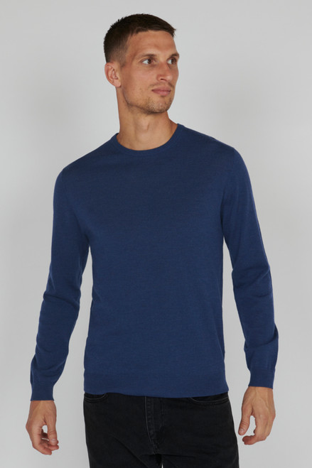 Matinique Navy Merino Wool Argrate Pullover