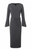 Ana Alcazar Grey Midi Long Sleeve Dress with Belt