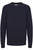 Casual Friday Karl Dark Navy Cotton Structured Crew Neck Knit
