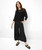 Brax Black Linen Flared Trousers
