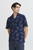 Casual Friday Aaron Navy Leaf Print Towelling Shirt
