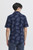 Casual Friday Aaron Navy Leaf Print Towelling Shirt