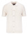 Guide London Ecru Cotton Pointelle Knitted Stripe Button Through Short Sleeve Shirt