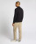 Remus Uomo Black Contrast Collar Cotton-Stretch Polo