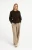 YAYA Slate Black Brown Melange Sweater with batwing sleeves and drawcord at the hem