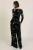 Traffic People Edith Black Floral Velvet Wide Leg Trousers