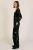 Traffic People Edith Black Floral Velvet Wide Leg Trousers