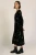 Traffic People Blain Black Floral Velvet Midi Dress