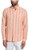 Penguin Russet Orange Linen Stripe Long Sleeve Shirt