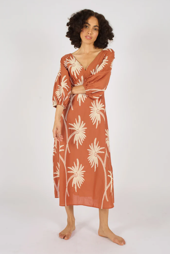 silk dress blue Ilaria Silk Midi Dress in Blue