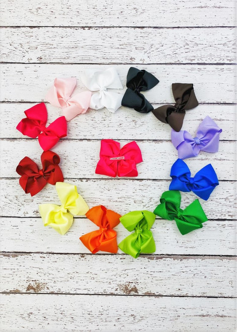 Colorful 100 BLESSING Girl 4.5" Spangle ABC Hair Bow Clip Flash Wholesale 68 No 