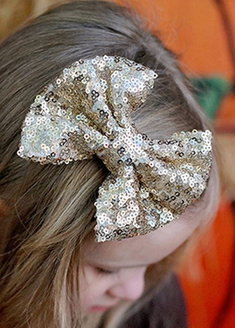 Hair bow girls baby handmade hair accessory royal blue glitter hair bows  set 2