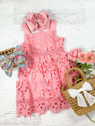 Pink Lace Summer Dress