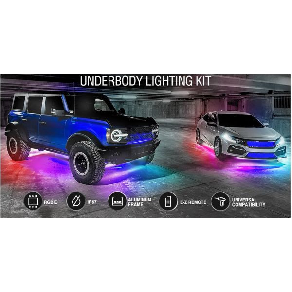 RACESPORT ColorSMART Chasing Pattern RGB LED Aluminum Solid Underbody