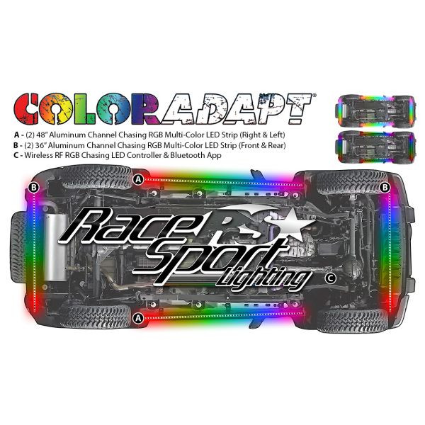 RACESPORT ColorSMART Chasing Pattern RGB LED Aluminum Solid Underbody