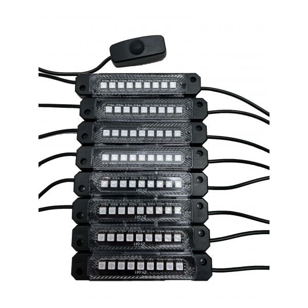 RACESPORT WHITE 72LED SuperBright 8Pod LED Bed Rail Lighting