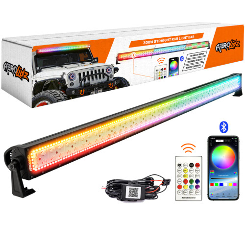 AEROLIDZ Dual row - Clear -  COMBO PACK 32" RGB Chasing LED LIGHT BAR + Cover + Insert