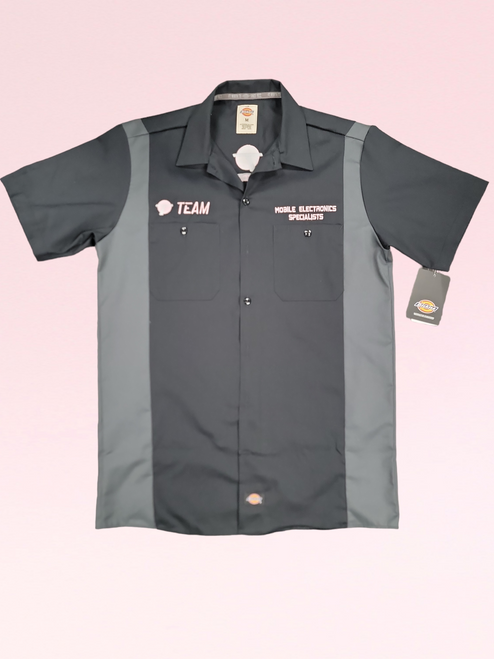 TEAM DICKIES GARAGE EMBROIDERED SHIRT - GRAY / PINK