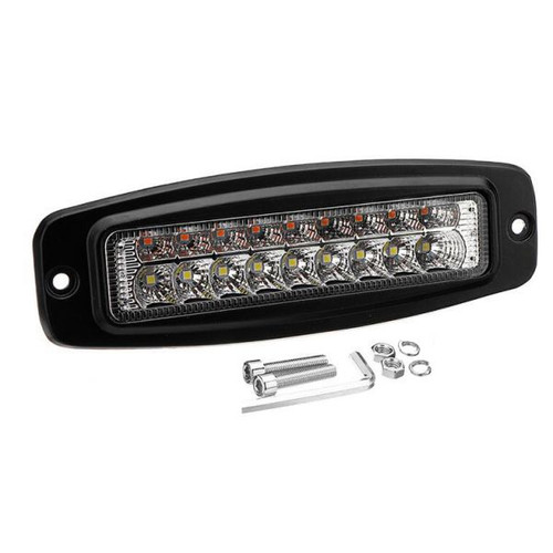 NEW - Flush Mount Dual Color White & Amber LED Auxiliary Work Light IP68 - Marker, DRL, and spot