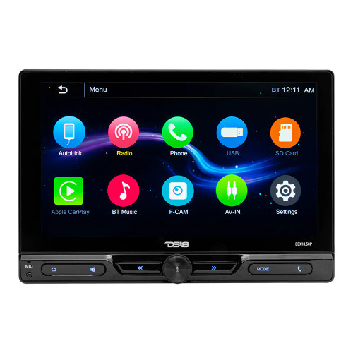 DS18 10.5" TOUCHSCREEN MECHLESS DOUBLE DIN RECEIVER WITH APPLE CARPLAY, BLUETOOTH & MIRROR LINK