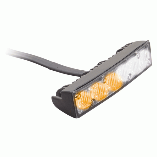 White/Amber Grille Marker Lights - 4.1 Inch, 6 LED