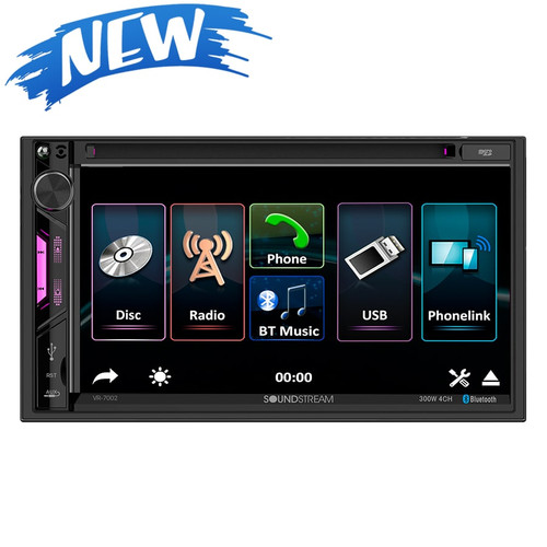 SOUNDSTREAM 7" AM/FM/CD/DVD PHONE MIRRORING DOUBLE DIN RECEIVER