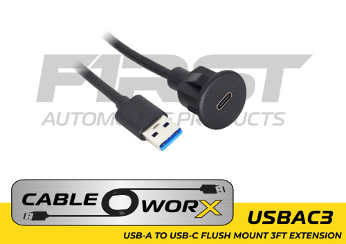 F1 USB-A 3.0 TO USB-C FLUSH MOUNT 3FT EXTENSION