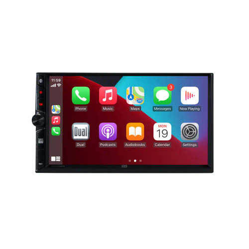 DUAL 7" DOUBLE DIN WIRELESS APPLE CARPLAY & ANDROID AUTO RECEIVER