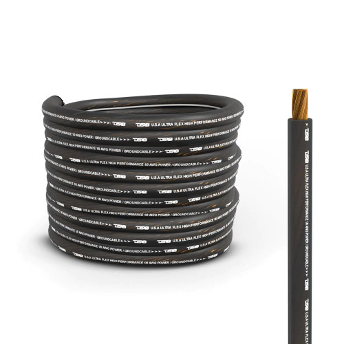 DS18 1/0 GA ULTRA FLEX CCA CABLE 50' BLACK ROLL