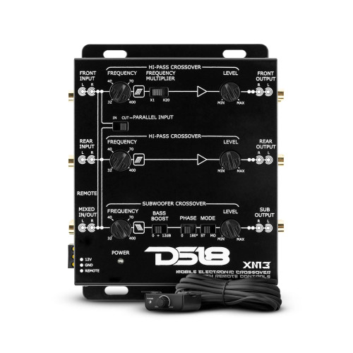 DS18 SOUND 2/3 WAY ELECTRONIC CROSSOVER W/ REMOTE CONTROL