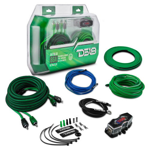 DS18 8-GA Amplifier Installation Wiring Kit - Green