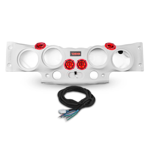 DS18 JEEP JK/JKU Overhead Bar System Fits 4 X 8" Speakers (Not included), 4 X 4" PRO-TW4L and 2 X 1" PRO-DRNSC1.5 and Harness with RGB LED Lights - WHITE DS18 JEEP JK/JKU Overhead Bar System Fits 4 X 8" Speakers (Not included), 4 X 4" PRO-TW4L and 2 X 1" PRO-DRNSC1.5 and Harness with RGB LED Lights - WHITE