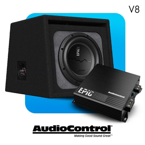 AUDIOCONTROL V8 8" LOADED ENCLOSURE WITH EPIC-500 BUNDLE