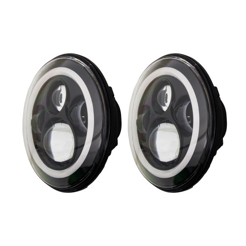 HEISE 7" LED Light with Black Face and Full Halo - 7 Inch, 9 LED