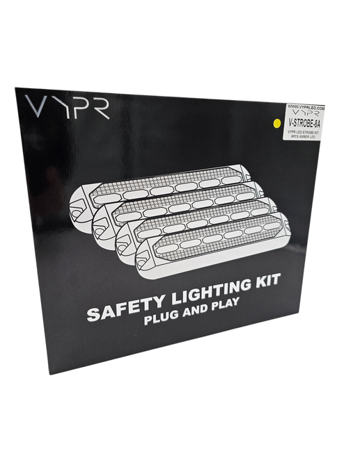 VYPR LED HIGH OUTPUT LED STROBE KIT - EIGHT 6" AMBER LED STROBE LIGHTS WITH HARNESS AND CONTROLLER