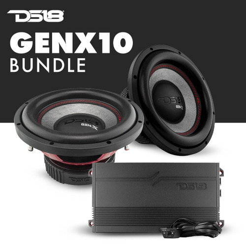 DS18 GENX DUAL 10" SUBWOOFER WITH AMPLIFIER BUNDLE - 1 G1800.1D | 2 GENX104D