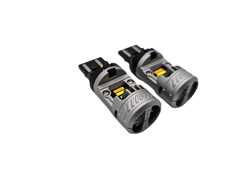 VYPR 7443 WHITE / AMBER SWITCH BACK  HIGH OUTPUT LED WITH BUILT IN CANBUS  BULBS - PAIR
