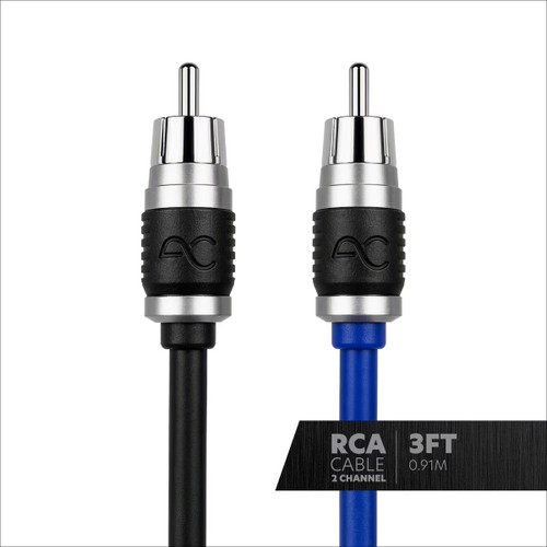 AC STUDIO 2 CHANNEL DOUBLE-SHIELDED DIRECTIONAL TWISTED PAIR RCA 3FT