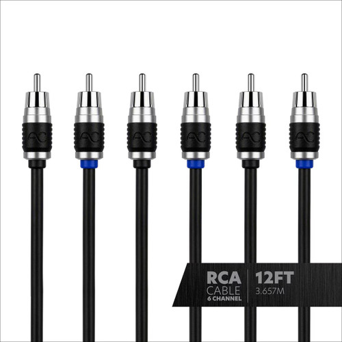 AC STUDIO 6 CHANNEL DOUBLE-SHIELDED DIRECTIONAL TWISTED PAIR RCA 12FT