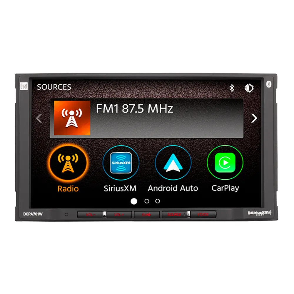 DUAL 7″ AV Media Receiver with Wireless Apple CarPlay and Android Auto