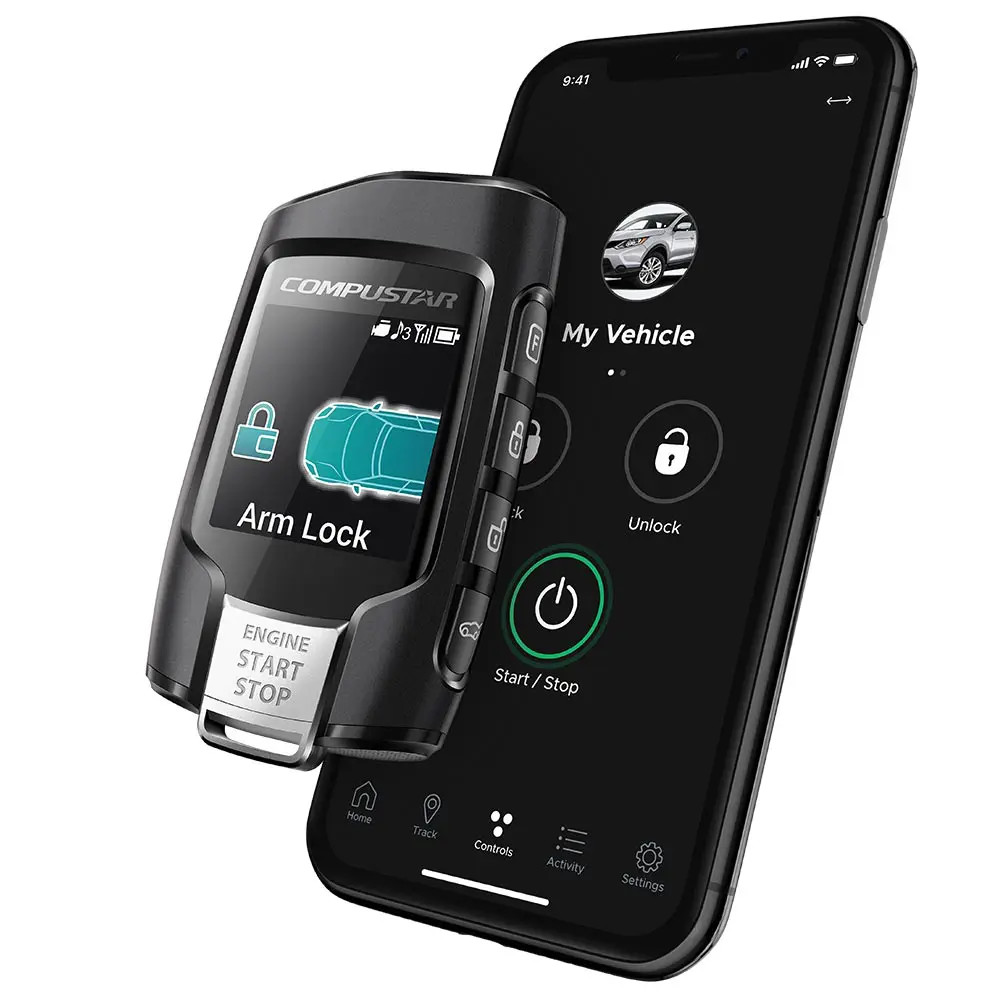 COMPUSTAR Q9 LCD FM TWO WAY 3000' RANGE TRANSMITTER KIT WITH DRONE X1 LTE TELEMATICS MODULE INCLUDED