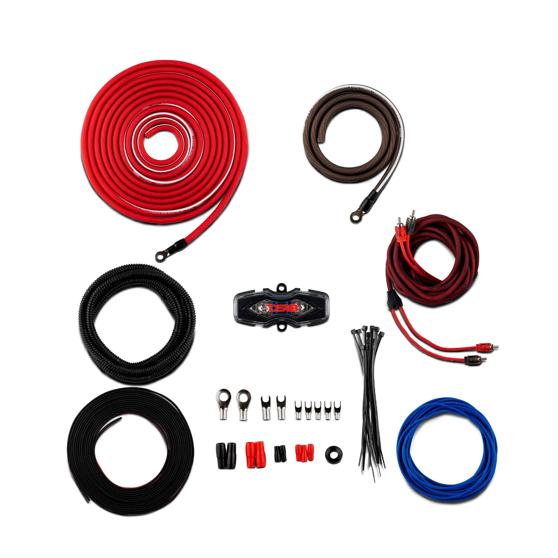 DS18 SOUND 4GA HIGH POWER COMPLETE AMP INSTALLATION KIT W/ SUPER FLEX WIRE