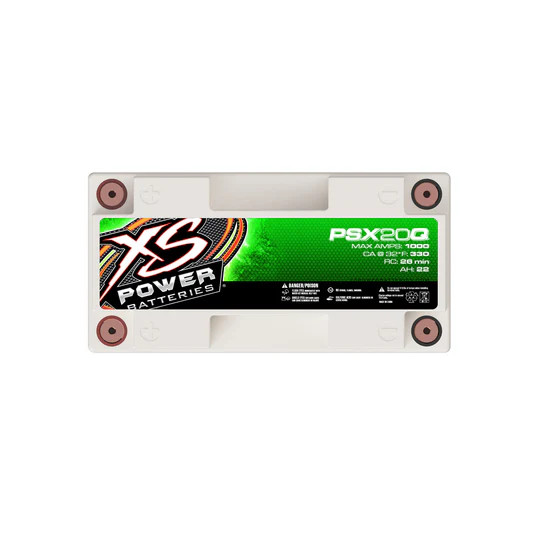 XS POWER 12V AGM Battery, Max Amps 1000, CA: 330, Ah: 22, Quad Terminal