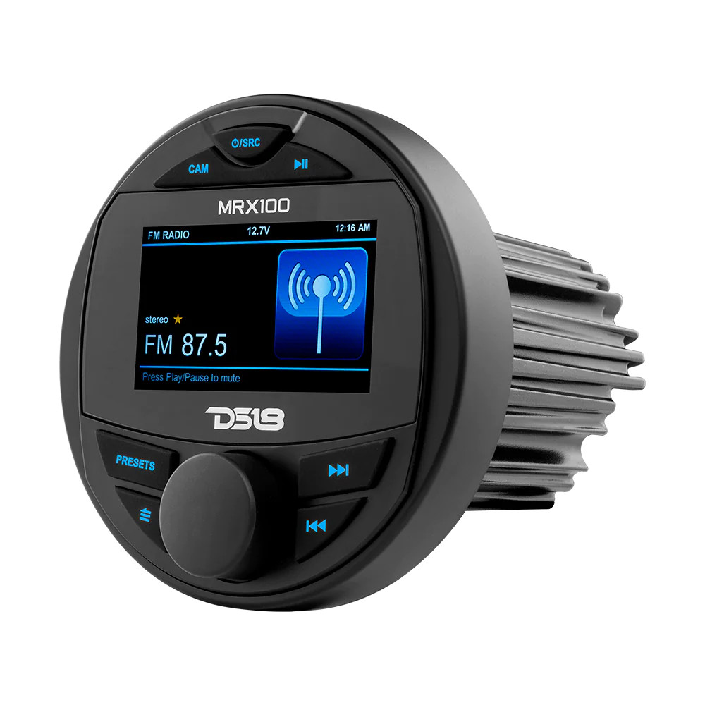DS18 HYDRO MARINE HEADUNIT WITH TFT VIDEO SCREEN, 2 ZONES, 4V PREOUTS, BLUETOOTH V5.0, RDS, 50W X 4 DS18 HYDRO MARINE HEADUNIT WITH TFT VIDEO SCREEN, 2 ZONES, 4V PREOUTS, BLUETOOTH V5.0, RDS, 50W X 4